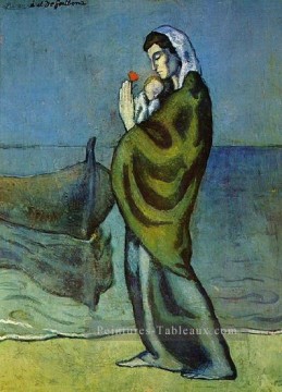  mer - Mère et Enfant sur le rivage 1902 Pablo Picasso